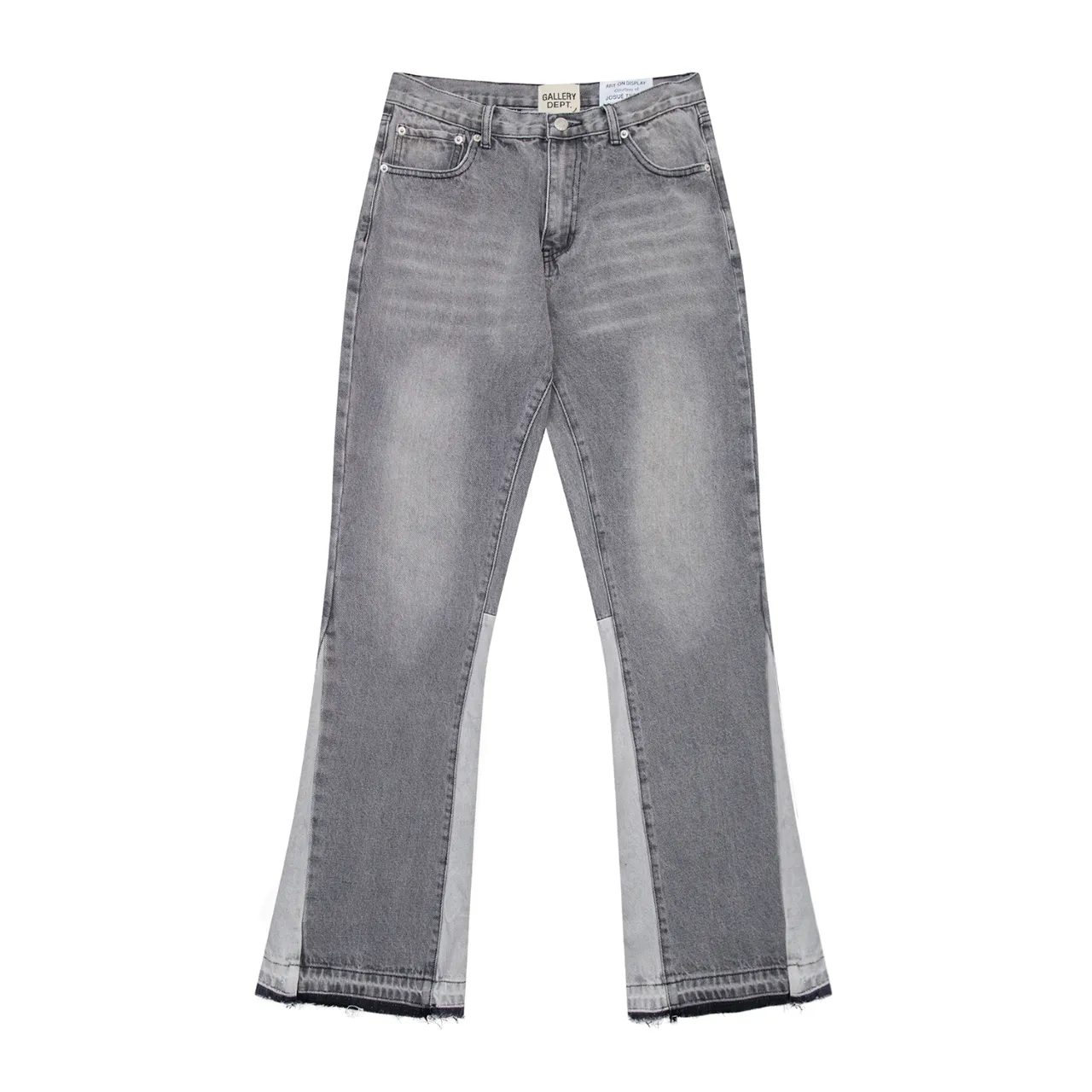 p230 (detail picture) 639#Gallery Dept New Basic Washed Smoke Gray Flared Splicing Jeans American Retro Casual Pants Smoke Gray S~XL